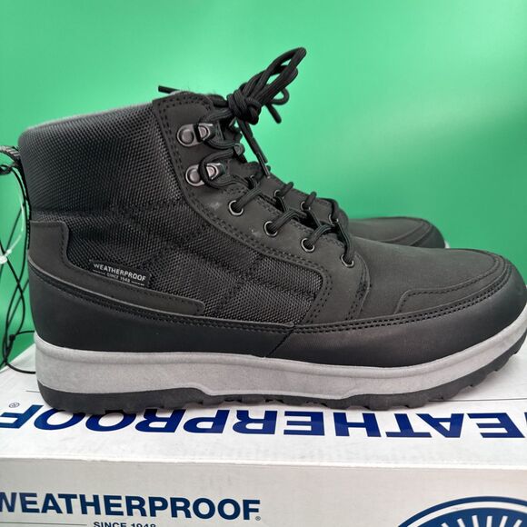 Weatherproof Jenkins Mens 10 Black Lace Up Memory Foam Hiking Boots NEW IN BOX main image 10